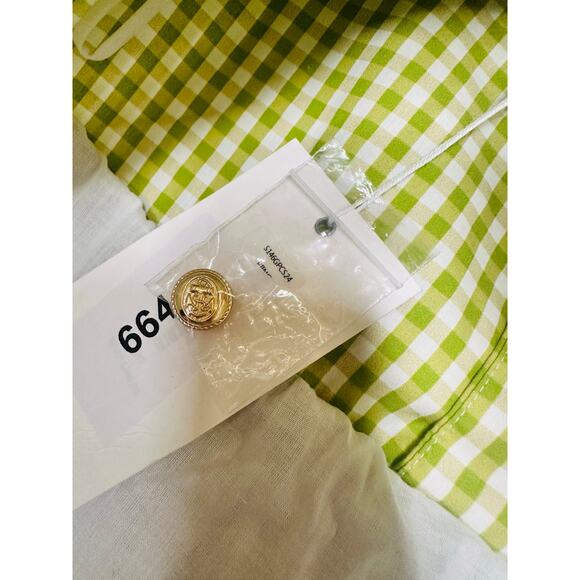 NWT CAROLINE CONSTAS Green White Gingham Checkered Reina Bubble Mini Skirt XS - Picture 9 of 12